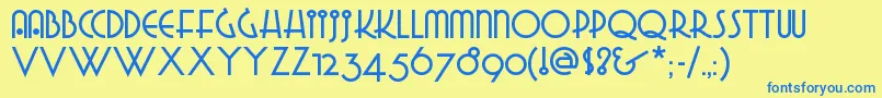 GRADGN   Font – Blue Fonts on Yellow Background