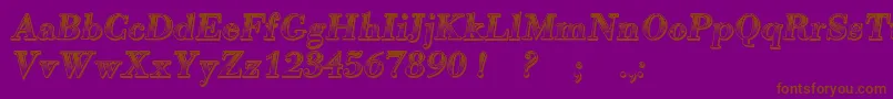 Gradientico Italic Font – Brown Fonts on Purple Background