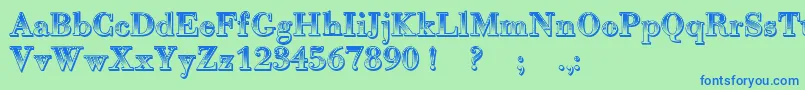 Gradientico Font – Blue Fonts on Green Background