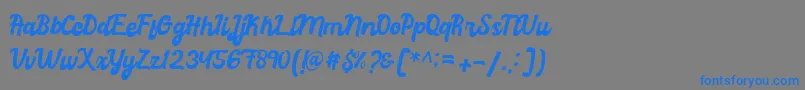 フォントgraduation – 灰色の背景に青い文字