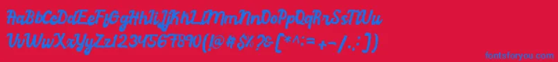 graduation Font – Blue Fonts on Red Background