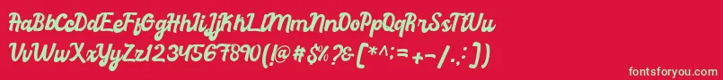 フォントgraduation – 赤い背景に緑の文字