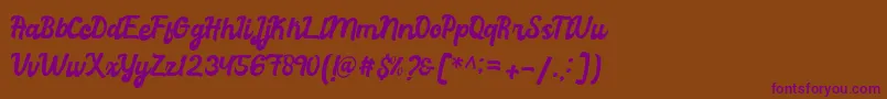 graduation Font – Purple Fonts on Brown Background