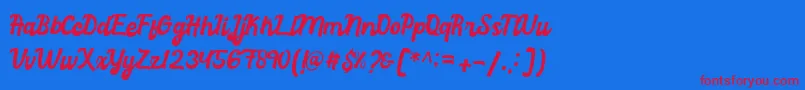 graduation Font – Red Fonts on Blue Background