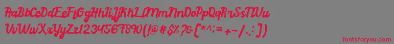 graduation Font – Red Fonts on Gray Background