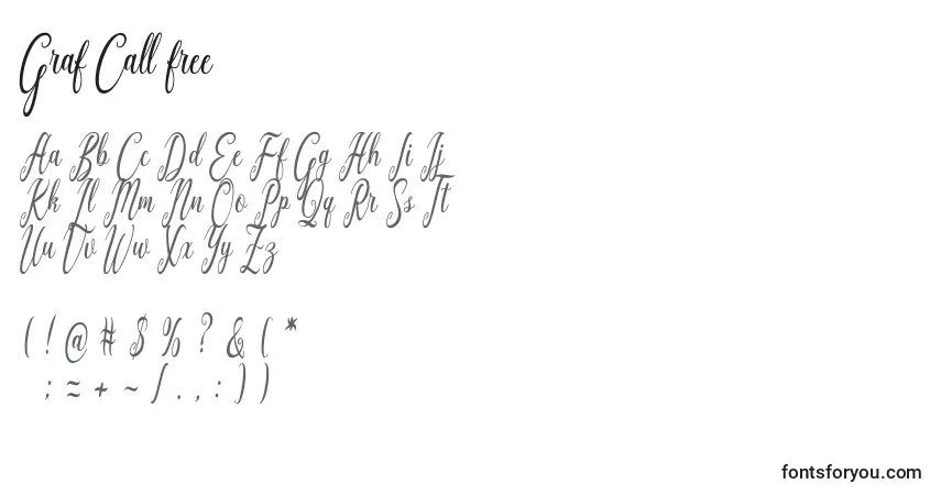 Czcionka Graf Call free – alfabet, cyfry, specjalne znaki