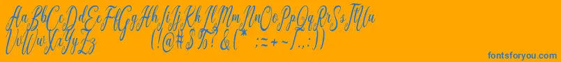 Graf Call free Font – Blue Fonts on Orange Background