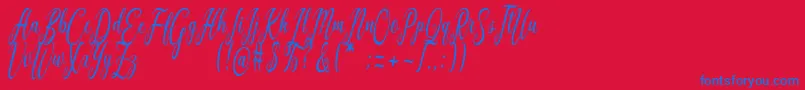 Graf Call free Font – Blue Fonts on Red Background