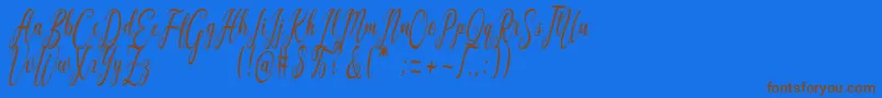 Graf Call free Font – Brown Fonts on Blue Background
