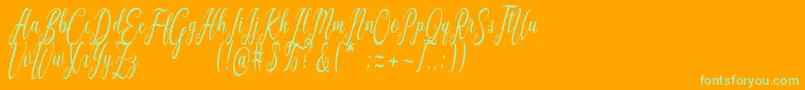 Graf Call free Font – Green Fonts on Orange Background