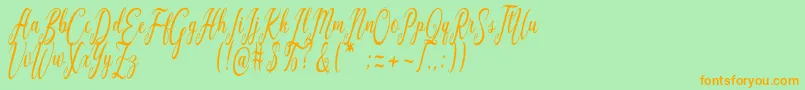 Graf Call free Font – Orange Fonts on Green Background