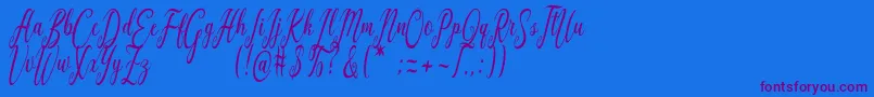 Graf Call free Font – Purple Fonts on Blue Background