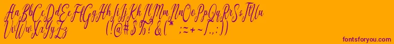 Graf Call free Font – Purple Fonts on Orange Background