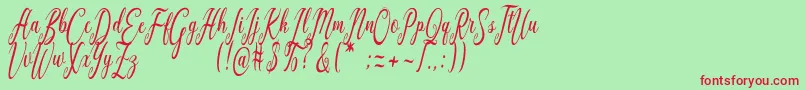 Graf Call free Font – Red Fonts on Green Background