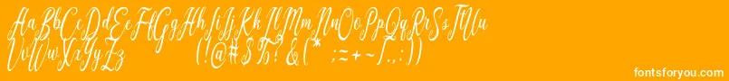 Graf Call free-Schriftart – Weiße Schriften auf orangefarbenem Hintergrund