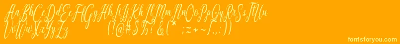 Graf Call free Font – Yellow Fonts on Orange Background
