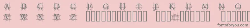 GRAFBB  -fontti – harmaat kirjasimet vaaleanpunaisella taustalla