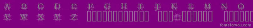 GRAFBB  -fontti – harmaat kirjasimet violetilla taustalla