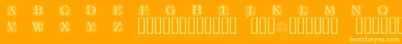 GRAFBB  -fontti – keltaiset fontit oranssilla taustalla