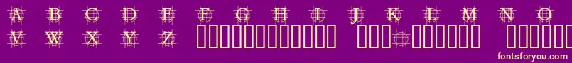 GRAFBB  -fontti – keltaiset fontit violetilla taustalla