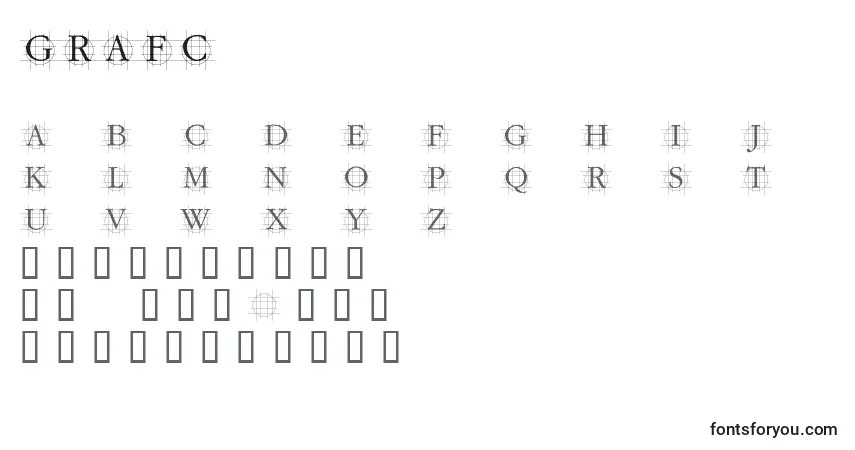 A fonte GRAFC    (128309) – alfabeto, números, caracteres especiais