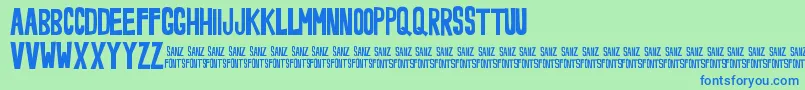 NoveeyBold-Schriftart – Blaue Schriften auf grünem Hintergrund