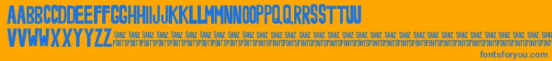 NoveeyBold Font – Blue Fonts on Orange Background