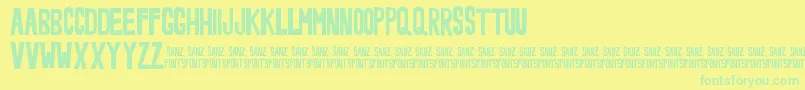 NoveeyBold Font – Green Fonts on Yellow Background