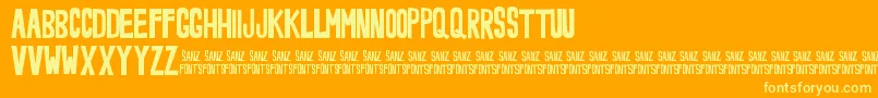 NoveeyBold-Schriftart – Gelbe Schriften auf orangefarbenem Hintergrund