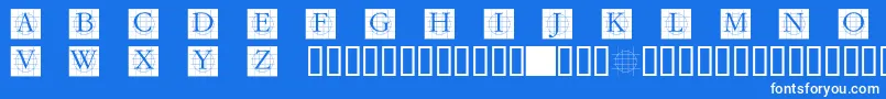 フォントGRAFCB   – 青い背景に白い文字