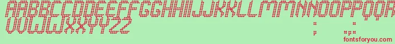 Grafeno St Font – Red Fonts on Green Background