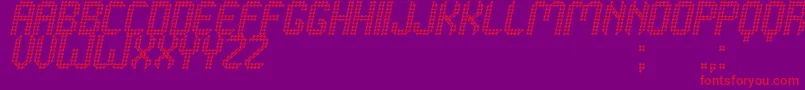 Grafeno St-Schriftart – Rote Schriften auf violettem Hintergrund