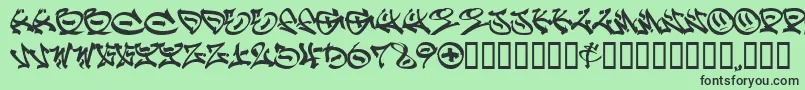 GRAFF    Font – Black Fonts on Green Background