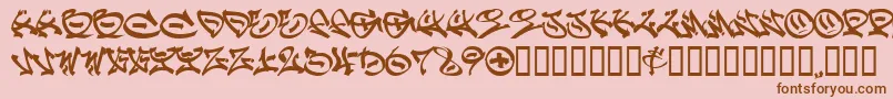 GRAFF    Font – Brown Fonts on Pink Background