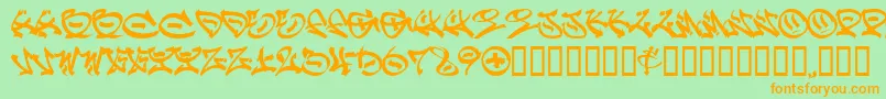 GRAFF    Font – Orange Fonts on Green Background