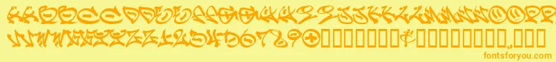 GRAFF    Font – Orange Fonts on Yellow Background