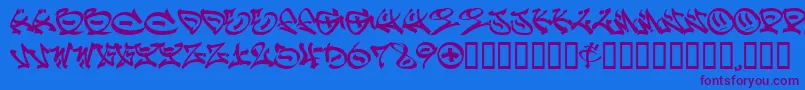 GRAFF    Font – Purple Fonts on Blue Background