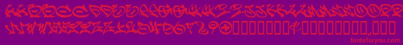 GRAFF   -Schriftart – Rote Schriften auf violettem Hintergrund