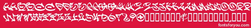 GRAFF   -Schriftart – Weiße Schriften auf rotem Hintergrund