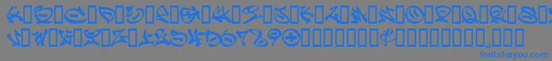 Graff Font – Blue Fonts on Gray Background