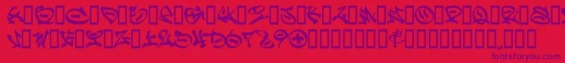 Graff Font – Purple Fonts on Red Background