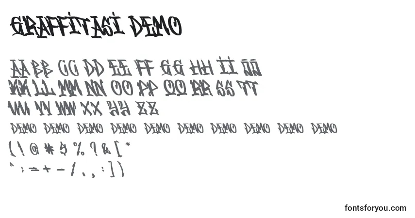 Czcionka Graffitasi Demo – alfabet, cyfry, specjalne znaki