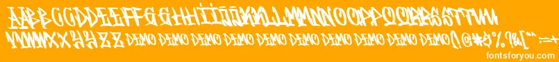 Graffitasi Demo-Schriftart – Weiße Schriften auf orangefarbenem Hintergrund