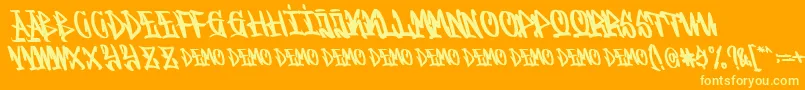 Fonte Graffitasi Demo – fontes amarelas em um fundo laranja