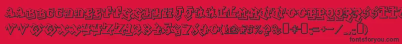 graffiti treat Font – Black Fonts on Red Background