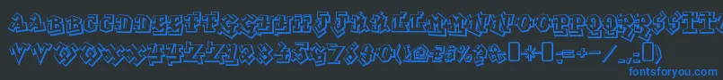 Шрифт graffiti treat – синие шрифты на чёрном фоне