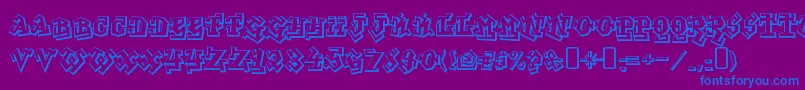 Fonte graffiti treat – fontes azuis em um fundo violeta
