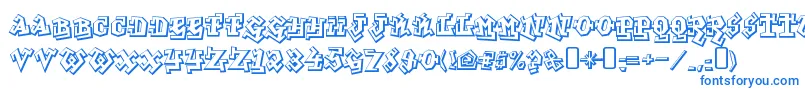 graffiti treat-Schriftart – Blaue Schriften auf weißem Hintergrund