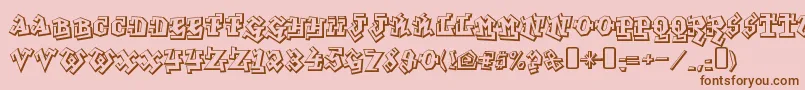 graffiti treat Font – Brown Fonts on Pink Background