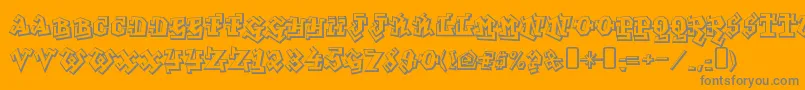 graffiti treat Font – Gray Fonts on Orange Background